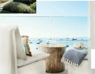 ??  ?? Left: a sea-view balcony at Nobu Ibiza. Above left: Sabina Clubhouse