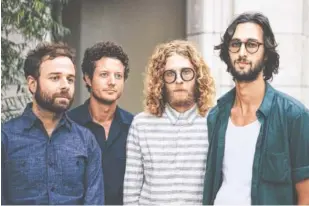  ??  ?? Dawes is Taylor Goldsmith, Lee Pardini, Griffin Goldsmith and Wylie Gelber.