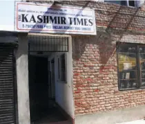  ??  ?? THE OFFICE OF THE KASHMIR TIMES, which was sealed by the administra­tion on October 19, 2020.