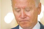  ?? DOUG MILLS/NEW YORK TIMES ?? President Joe Biden pauses while speaking Thursday from the White House.