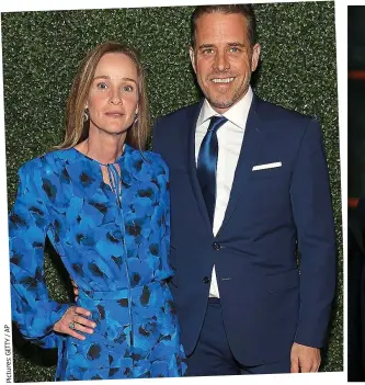  ?? ?? Public image: Hunter Biden with Kathleen in 2016, before their divorce. Right, with dad Joe in 2009 and a snap of Hunter taken from his laptop