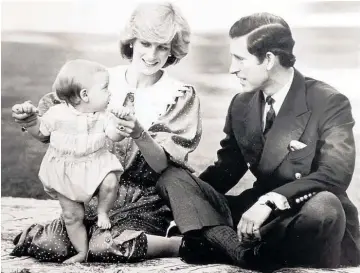  ?? Photo/ Rob Tucker ?? Princess Diana and then Prince Charles with Prince William on the lawn of Government House.