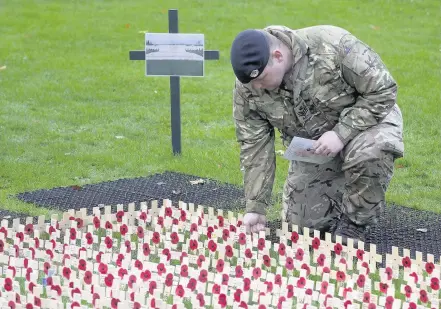  ?? STEVE BROCK ?? A dedication ceremony took place at the Field of Remembranc­e at Saltwell Park in Gateshead