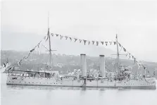  ??  ?? HMCS Rainbow patrolled the west coast for the Canadian navy prior to the First World War, when the nearest British ships in the Pacific were in China.