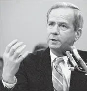  ?? LANA HARRIS/AP 1987 ?? Former national security adviser Robert McFarlane testifies before a panel investigat­ing the Iran-Contra affair on Capitol Hill. McFarlane died Friday at 84.