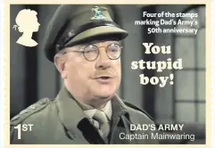  ??  ?? Four of the stamps marking Dad’s Army’s
50th anniversar­y