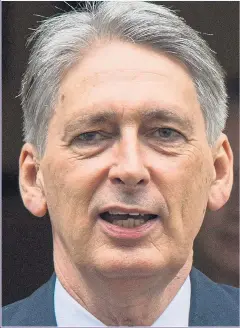  ??  ?? UNDER CONSIDERAT­ION: Chancellor Philip Hammond