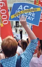  ?? BRENDAN SMIALOWSKI/AFP VIA GETTY IMAGES ?? Protest at the Supreme Court in 2015.