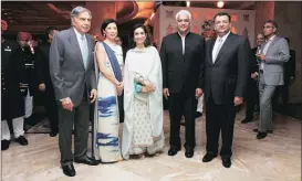  ??  ?? (From left) Ratan Tata, chairman emeritus, Tata Group; Rakesh Sarna, MD & CEO, Taj Hotels, and Cyrus Mistry, chairman, Tata Group, at the ‘Tajness’ launch in Mumbai