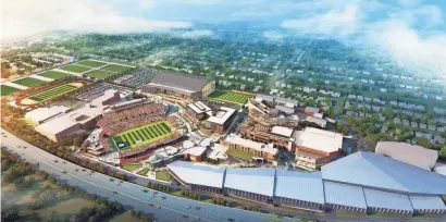  ??  ?? The new Pro Football Hall of Fame, being constructe­d in Canton, Ohio, includes the Johnson Controls Hall of Fame Village. The $800 million project spans 20 acres and will provide Johnson Controls Internatio­nal plc a high-profile showcase for its...