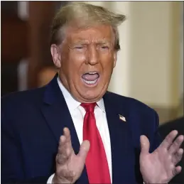  ?? SETH WENIG - THE ASSOCIATED PRESS ?? Former President Donald Trump arrives for his civil business fraud trial at New York Supreme Court on Tuesday.