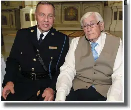  ??  ?? RIGHT: New Freeman of Drogheda, Seamus Mallon, with Supt Andrew Watters.