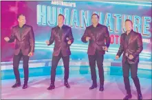  ?? Las Vegas Review-journal @Johnnykats ?? John Katsilomet­es
Human Nature members Phil Burton, from left, Andrew Tierney, Toby Allen and Mike Tierney perform in 2019 on “Today” on NBC.