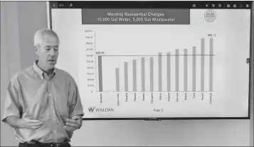  ?? Buy this photo at YumaSUn.com PHOTO BY CESAR NEYOY/BAJO EL SOL ?? CONSULTANT DAN JACKSON presents a study to the Somerton City Council recommendi­ng water and sewer rate hikes.