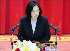  ?? SAM YEH / AFP / GETTY IMAGES ?? Taiwan’s Tsai Ing-wen is a feminist, a supporter of LGBT rights, and an advocate of truth and reconcilia­tion with her country’s Indigenous peoples, writes Scott Simon.