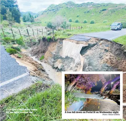  ?? Photo / Supplied ?? A section of Waitotara Valley Rd has been washed out.