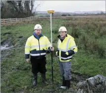  ??  ?? Peter Duffy, Engineer SIAC and Richard McMahon, Site Engineer SIAC on site of the Western Distributo­r Road on Monday.