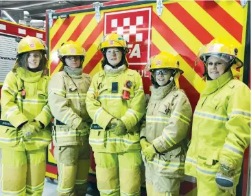  ??  ?? Among the women volunteeri­ng at Warragul CFA are, from left: Lauren Brewer, Lisa Dunbabin, Gita Walker, Emma Hodges and Belinda Hogan.