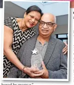  ?? ?? ● Above, Sanjeev Sharma with his wife Dee; far left, with his wife and daughter Iona; left, with his Lifetime Achievemen­t Award