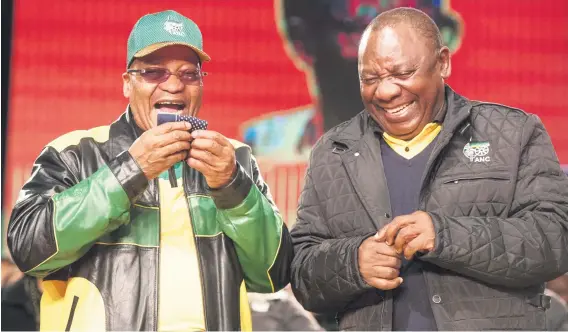  ??  ?? TWO AT THE TOP. ANC president Jacob Zuma and deputy Cyril Ramaphosa.