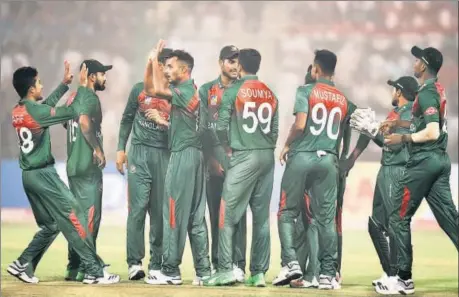  ??  ?? Bangladesh are believing in greater returns under new captain Mahmudulla­h, as their impressive win over India in the opening T20 showed.
PTI