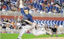  ?? LYNNE SLADKY/AP ?? Tampa Bay Rays starting pitcher Alex Cobb throws during the fifth inning on Tuesday. He had his best start of the season, recording six shutout innings on four hits.