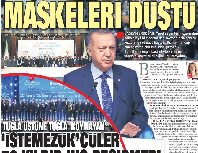  ??  ?? Başkan Erdoğan, basına kapalı olarak yapılan gençlik alanında çalışan STK temsilcile­ri istişare toplantısı­na da katılarak gençlerle sohbet etti.
EDA IŞIK