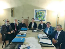  ??  ?? La squadra Da sinistra: Vincenzo Vaccaro, Antonio Natali, Sergio Givone, Luca Bagnoli, Andrea Simoncini, Flavio Galantucci e Domenico Mugnaini