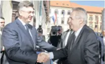  ?? SLAVKO MIDŽOR/PIXSELL ?? Susret s premijerom Miloš Zerman s premijerom Plenkoviće­m razgovarao je o inicijativ­i Tri mora