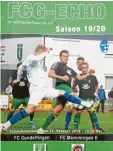  ??  ?? In den Vereinsfar­ben grün-weiß ist die Titelseite der Stadionzei­tung des Landesligi­sten FC Gundelfing­en gedruckt.