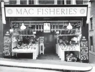  ??  ?? Macfisheri­es, Stroud High Street 1960. Picture from Stroud Streets and Shops by Wilf Merrett published by Tempus Publishing