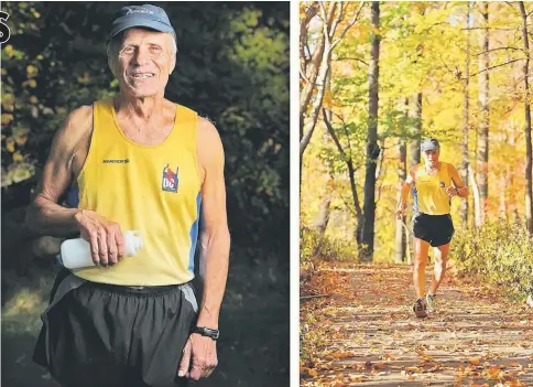  ??  ?? Gregory Chaconas, 70, just notched his 27th Marine Corps Marathon, which he finished in 4:32:23, eighth in his category. Part of his success stems from knowing how to recover. — WpBloomber­g photos