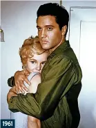  ?? ?? 1961 Top billing: Tuesday Weld starred with Elvis on Wild In The Country. He was only 21 when he made his first movie and appeared in 31 films during his career and made two concert documentar­ies.