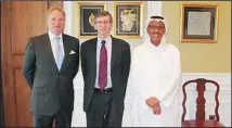  ??  ?? (Left to right): Paul Rayner, HE Rob Waller and Khalaf Al Habtoor