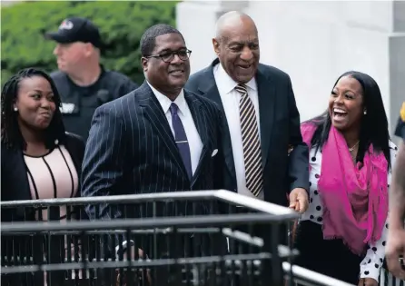  ?? PICTURE: MATT ROURKE / AP ?? JUSTICE SEEN TO BE DONE: Bill Cosby arrives for his sexual assault trial at the Montgomery County Courthouse in Norristown. The comedian is on trial in the only criminal case to emerge from the dozens of sexual assault allegation­s lodged against him.