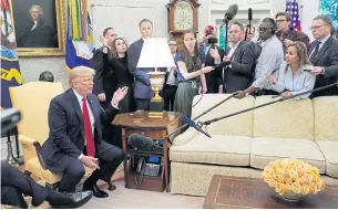  ?? REUTERS ?? US President Donald Trump speaks to the news media at the White House last Thursday.