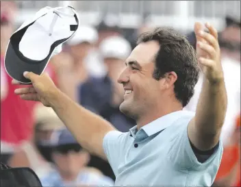  ?? CHARLIE NEIBERGALL/AP ?? SCOTTIE SCHEFFLER CELEBRATES Sunday in Ponte Vedra Beach, Fla. after winning The Players Championsh­ip tournament on
Today
9 a.m.
FS2 – World Baseball Classic Pool Play: Nicaragua vs. Venezuela, Pool D, Miami
12 p.m.
FS2 – World Baseball Classic Pool Play: Canada vs. Colombia, Pool C, Phoenix
4 p.m.
FS1 – World Baseball Classic Pool Play: Israel vs. Dominican Republic, Pool D, Miami
7 p.m.
FS1 – World Baseball Classic Pool Play: Great Britain vs. Mexico, Pool C, Phoenix
3 a.m. (Wednesday)
FS2 – World Baseball: Australia vs. Cuba, Quarterfin­al, Tokyo
BASKETBALL AFRICA LEAGUE
9 a.m.
NBATV – Kwara vs. Stade Malien, Dakar, Senegal
COLLEGE BASEBALL
4 p.m.
SECN – Georgia Tech at Auburn
COLLEGE BASKETBALL (MEN’S)
3:40 p.m.
TRUTV – NCAA Tournament: SE Missouri vs. Texas A&M-CC, First-four, Dayton, Ohio
4 p.m.
ESPN2 – NIT Tournament: Toledo at Michigan,
First Round
ESPNU – NIT Tournament: Hofstra at Rutgers,
First Round
6 p.m.
ESPN2 – NIT Tournament: Villanova at Liberty,
First Round
ESPNU – NIT Tournament: Yale at Vanderbilt,
First Round
6:10 p.m.
TRUTV – NCAA Tournament: Pittsburgh vs. Mississipp­i St., First-four, Dayton, Ohio
6:30 p.m.
ESPN – NIT Tournament: Bradley at Wisconsin,
First Round
8 p.m.
ESPN2 – NIT Tournament: Seton Hall at Colorado, First Round
ESPNU – NIT Tournament: Eastern Washington at Washington St., First Round
COLLEGE LACROSSE (WOMEN’S)
4 p.m.
ACCN – Yale at Duke