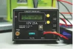  ??  ?? The MK discharge tester takes a constant 25A, and shows the capacity on a screen