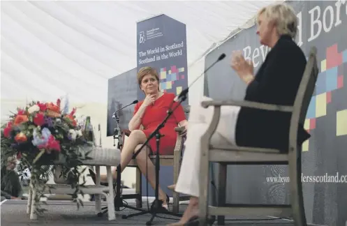  ?? PICTURE: FRASER BREMNER ?? 0 The Beyond Borders event was the second meeting between Nicola Sturgeon and Tina Brown this year
