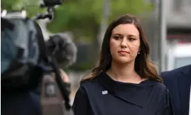  ?? Photograph: Mick Tsikas/AAP ?? Brittany Higgins and media outside court in 2022. ‘Objectivit­y is not an innate characteri­stic of journalist­s,’ Margaret Simmons writes. ‘Rather, it is a difficult but essential discipline. It requires some sacrifices.’