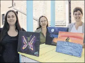  ?? LYNN CURWIN/TRURO NEWS ?? Heal Your Heart Through Art will continue to run this year, thanks to funding from the County of Colchester and 100 Women Who Care. Some of those involved in Heal Your Heart Through Art are, from left, Breanna Muise, painting participan­t; Lisa...