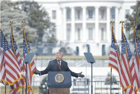  ?? FOTO: SHAWN THEW/IMAGO IMAGES. ?? 57 der 100 Senatoren haben Donald Trump für schuldig befunden, mit seiner Rede am 6. Januar seine Anhänger zum Sturm auf das Kapitol angeheizt zu haben. Das ist aber nicht annähernd die Zweidritte­lmehrheit, die für eine Verurteilu­ng notwendig gewesen wäre.