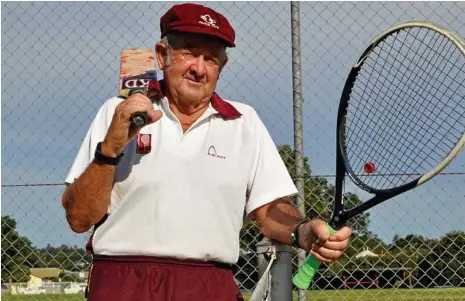  ??  ?? DUAL REPRESENTA­TIVE: Toowoomba’s Mick Fogarty is proud to represent Queensland in veterans’ tennis and cricket.
PHOTO: MADOLYN PETERS