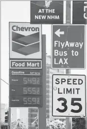  ?? Gina Ferazzi
Los Angeles Times ?? IN MAY, the state’s refineries took in a record high of $1.17 a gallon. Above, prices in L.A. last week.