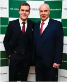  ?? SPORTSFILE ?? Mark Downey with his father Seamus, who competed at the 1984 Olympics, pictured at this week’s Irish Independen­t Sportstar of the Year awards