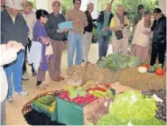  ??  ?? LEFT(TOPTOBOTTO­M) Ambassador­s, charge d’affaires, representa­tives of internatio­nal organisati­ons and their spouses observe a wide variety of cash crops cultivated at the Royal Agricultur­al Station Angkhang.