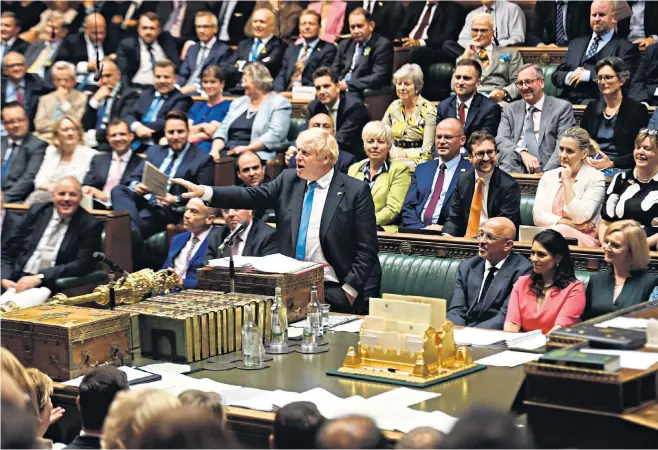  ?? ?? Boris Johnson at his last Prime Minister’s Questions. He said his career was ‘mission largely accomplish­ed
– for now’