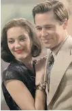  ?? DANIEL SMITH/PARAMOUNT ?? Marion Cotillard as Marianne Beausejour and Brad Pitt as Max Vatan in Allied.