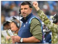  ?? (AP/John Amis) ?? Coach Mike Vrabel and the Tennessee Titans will be seeking their third consecutiv­e victory over the New England Patriots today, but the Titans are dealing with a bevy of issues as they face a healthy Patriots team that has won five in a row.