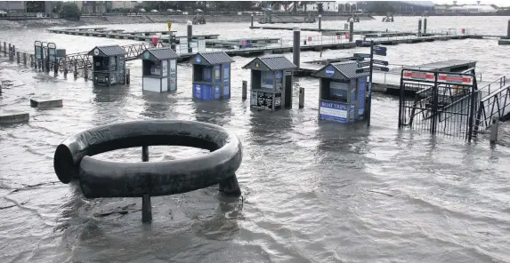  ?? PICASA ?? A flooded Cardiff Bay yesterday